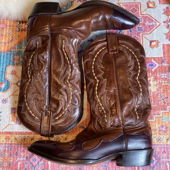 DAN POST MEN LEATHER CIWBOY BOOTS SIZE 10.5 D - Picture 6 of 10